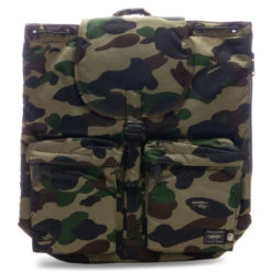 A Bathing Ape X Porter 1st Camo Rucksack - Green
