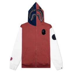 Shark Full Zip Hoodie France - Burgundy