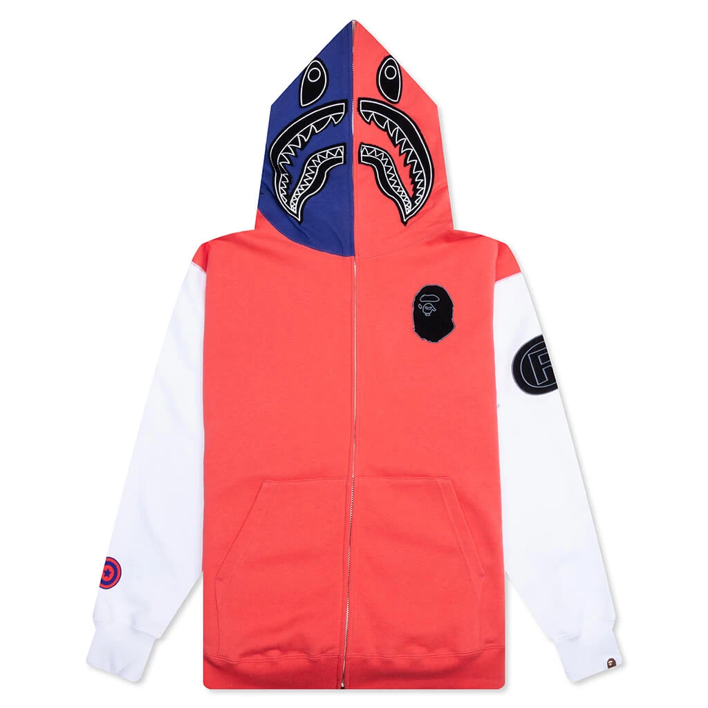 Shark Full Zip Hoodie Japan - Red 3 Shark Full Zip Hoodie Japan - Red