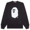 Spray Ape Head Crewneck - Black 2 Spray Ape Head Crewneck - Black -Feature store Spray Ape Head Garment Dyed Crewneck Black 001SWK301314M BLK 03 19 24 Feature DV