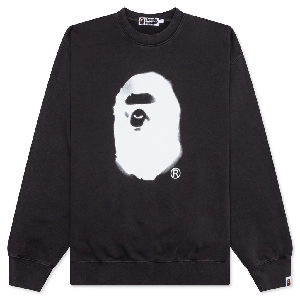 Spray Ape Head Crewneck - Black 3 Spray Ape Head Crewneck - Black