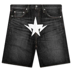 Twin STA Relaxed Fit Denim Shorts - Black