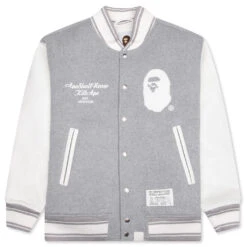 Bape Varsity Jacket - Grey