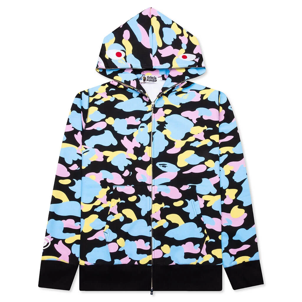 New Multi Camo 2nd Shark Full Zip Hoodie - Black 3 New Multi Camo 2nd Shark Full Zip Hoodie - Black