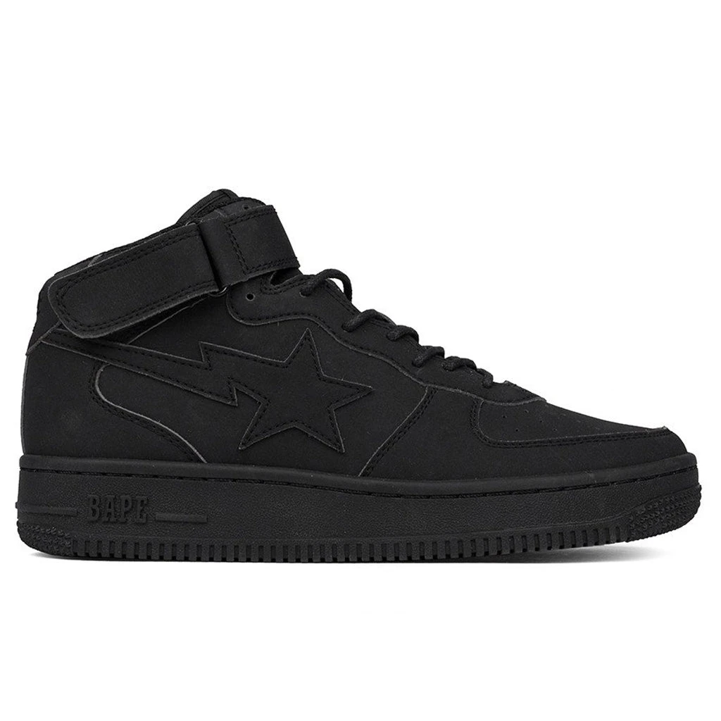 Bape STA Mid Black Suede - Black 3 Bape STA Mid Black Suede - Black