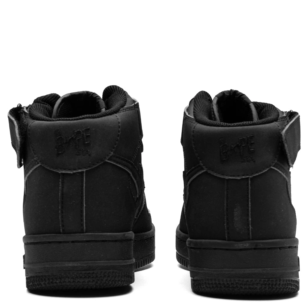 Bape STA Mid Black Suede - Black 6 Bape STA Mid Black Suede - Black - Image 4